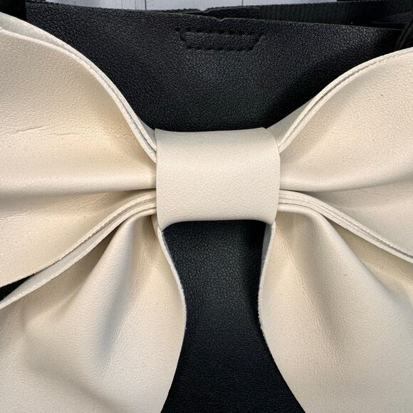 Black Handbag with Bow Evening Bag Black Tote NEW FAST SHIP - Picture 3 of 9